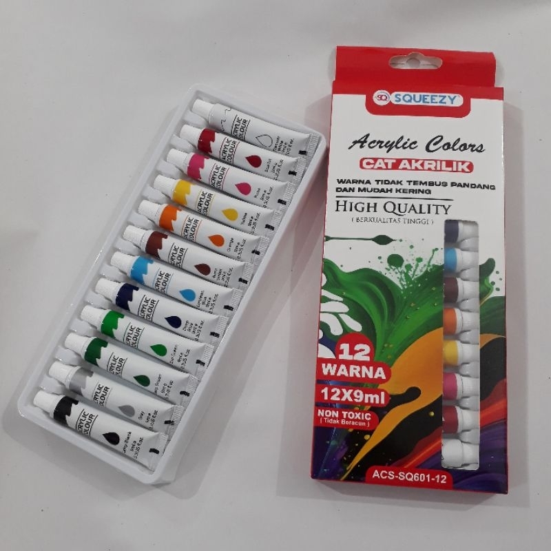 

cat acrylic 12 warna murah, cat akrilik 12 warna, cat akrilik murah (9 ml), cat plastik