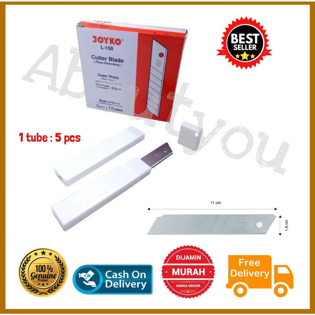 

5pcs Cutter Blade Refill Cutter Isi Cutter Besar Pemotong Pisau L 150