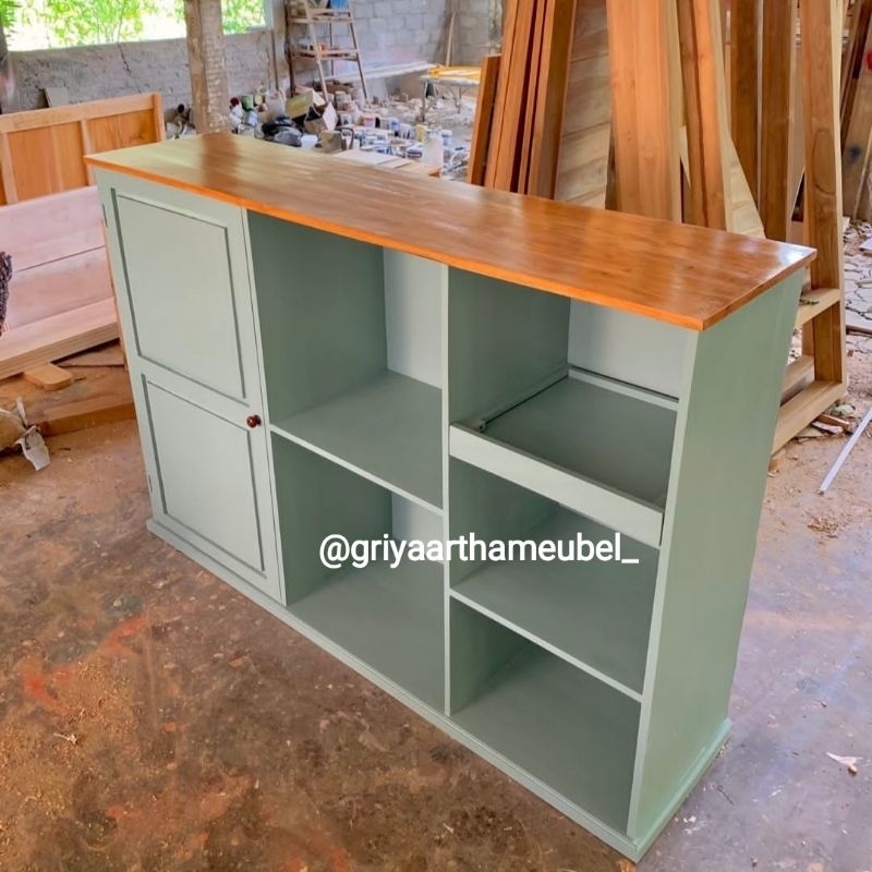 Rak meja dapur duco minimalis | meja bar dapur minimalis