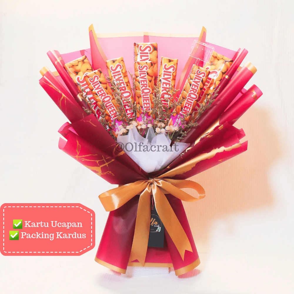 Buket Silverqueen 5 Pcs 25 gram | Buket Coklat Silverqueen | Buket Silverqueen coklat | Bouquet Silv