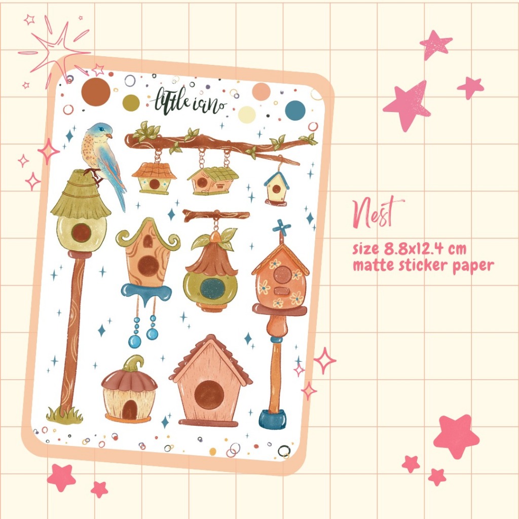 

Sticker Dekorasi Sarang Burung untuk planner dan journal | DRT031