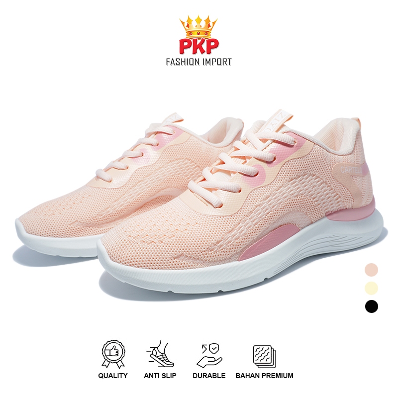 Sepatu Sneakers Wanita Korean Import Kekinian Spatu Sneaker Cewe Cewek Joging Dewasa Motif Terbaru C