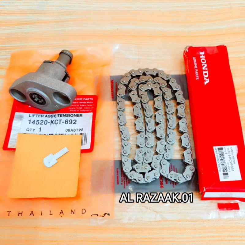 Rantai Keteng + Tonjokan Keteng/Setelan Tensimeter Honda Mega Pro Verza CRF ORI