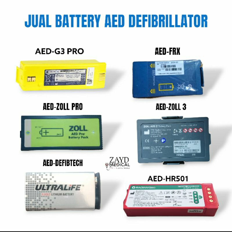 BATTERY AED DEFIBRILLATOR/ BATERAI AED SIAP KIRIM