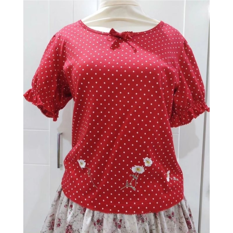 cute polka pink house top