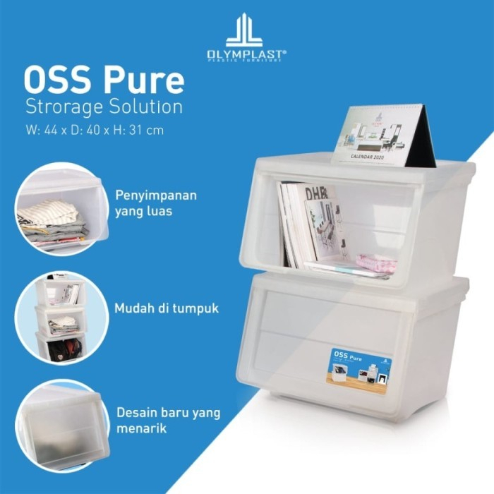 Container Box OSS Transparan Olymplast/Container Box OSS Pure Transparan/Kotak Penyimpanan Serbaguna