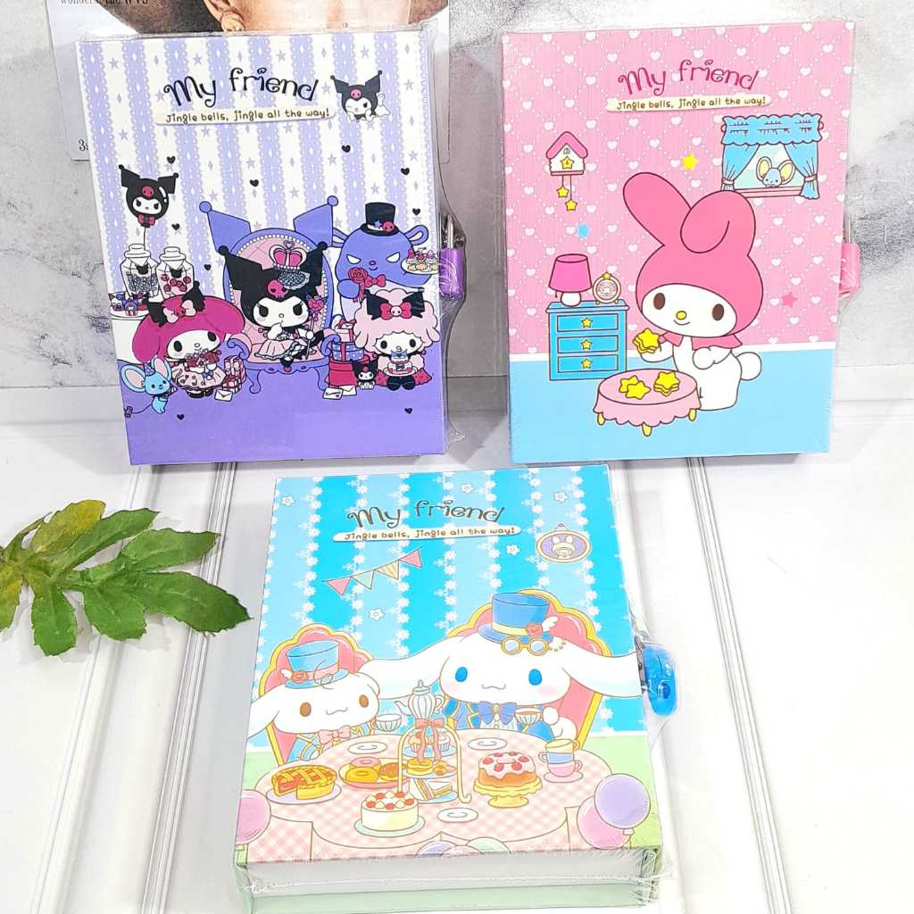 

Buku Gembok SANRIO Super Lucu Spesial isi 90 hal MURAH ready 3 Variant / Buku Tulis SANRIO model Kunci gembok Kuromi Melody Cinnamorol Imut Unik BEST QUALITY bisa COD
