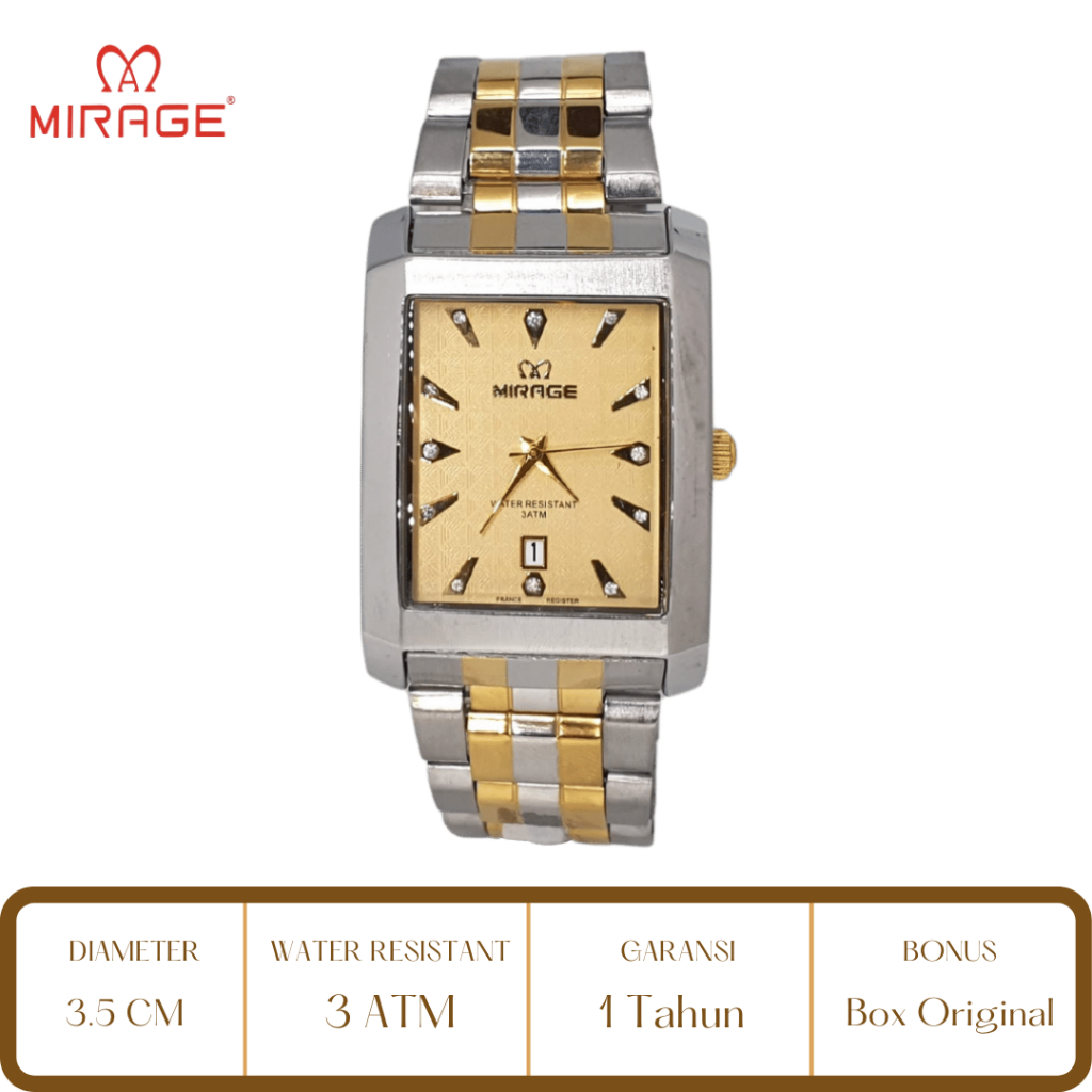 Mirage Watch Official Jam Tangan Pria Mirage Kombinasi 8061 BSP M