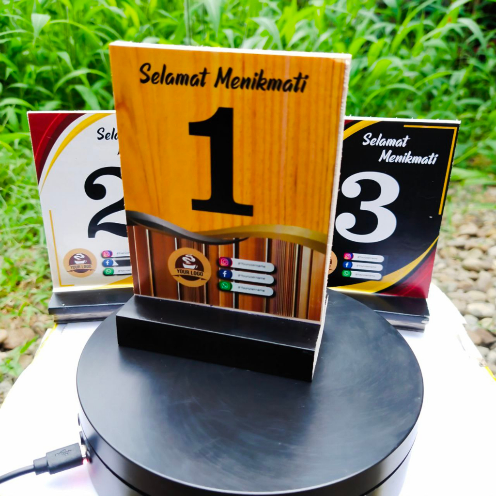 PAPAN NOMER MEJA MAKAN, PAPAN NOMER MEJA CAFE, PAPAN NOMER MEJA MELAYANI CUSTOM (FREE DESAIN)