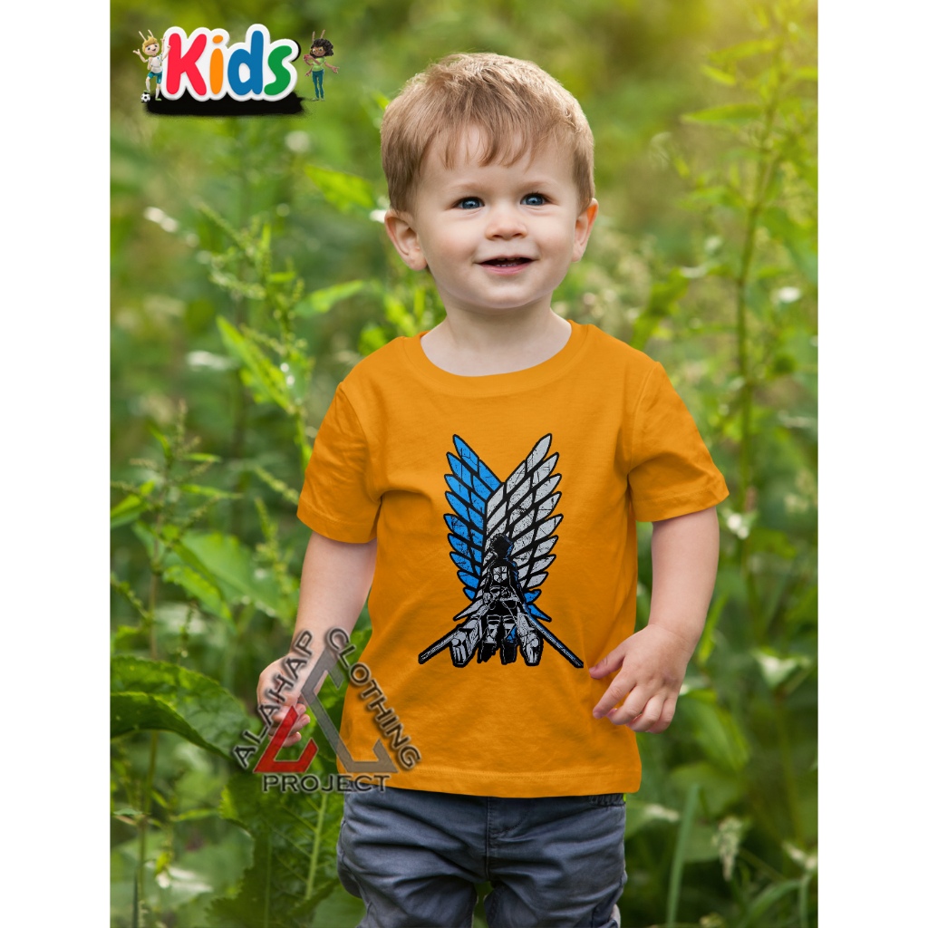 BAJU ANAK TSHIRT ATTACK ON TITAN POLICE EREN MIKASA KAOS ANAK ANAK ATTACK ON TITAN POLICE EREN MIKAS