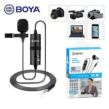 BOYA BY-M1 Mic Clip On Lavalier Microphone for Smartphone DSLR Camera Video HP Alat Merekam Suara Vl