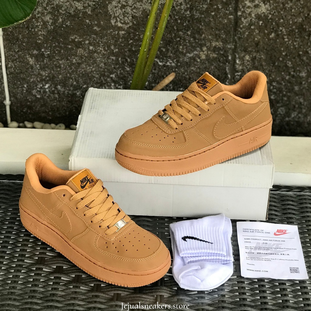 Sepatu AF 1 Brown Original Vietnam Bonus Kaoskaki