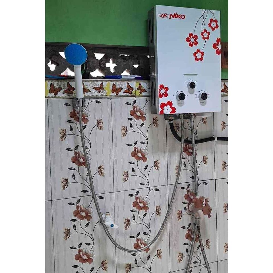 Azparadays - Water Heater Niko Pemanas Air Gas Kamar Mandi Warna Putih Niko Water Heater Gas Pemanas