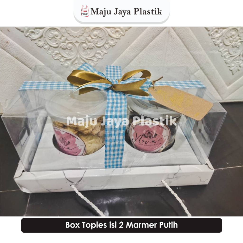 

Box toples natal isi 2 jar lebaran Hampers Cookies Duo Marmer Box Mika Tali Eid Idul Fitri