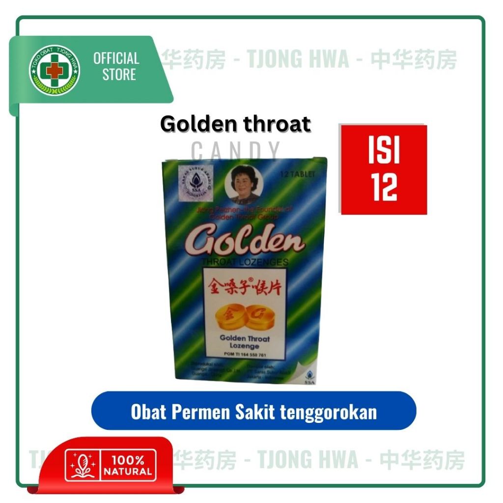 

Golden Throat Lozenges 12's / Permen pelega tenggorokan Golden Throat