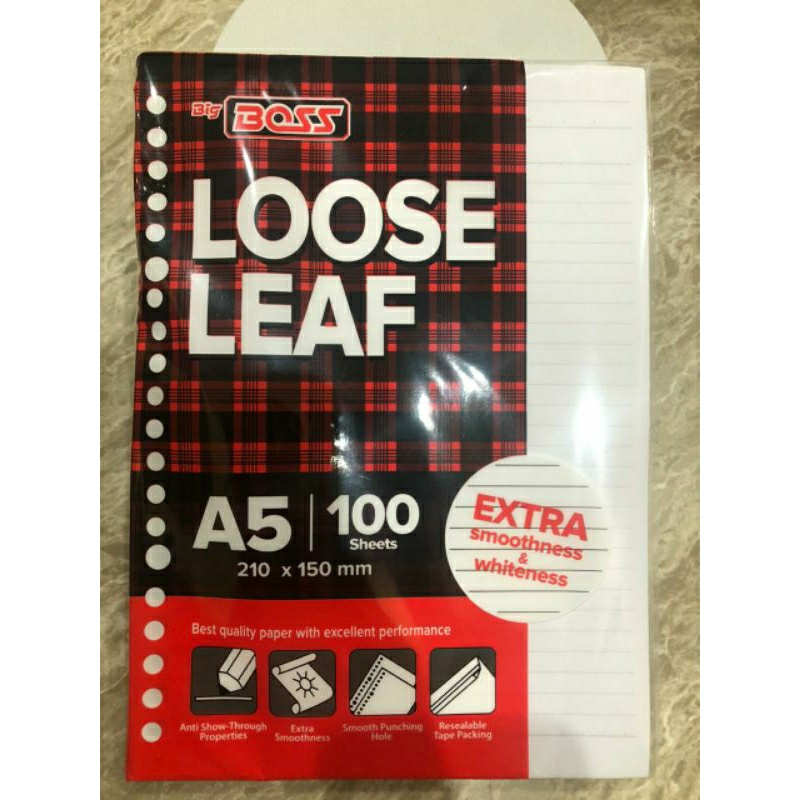 

Big Boss Loose Leaf Bergaris A5 100 lembar