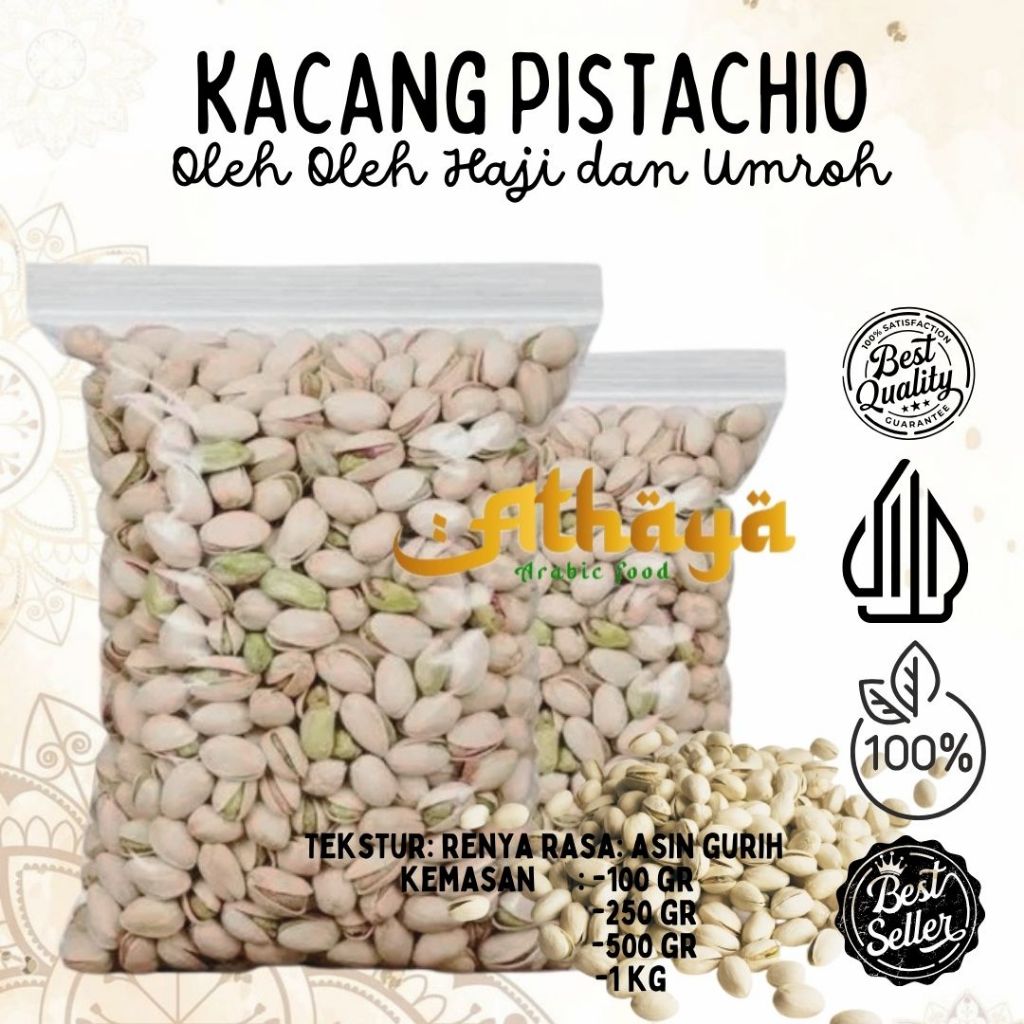 

Kacang Pistachio Snack Sehat Kacang Fustuk Oleh-Oleh Haji Umroh
