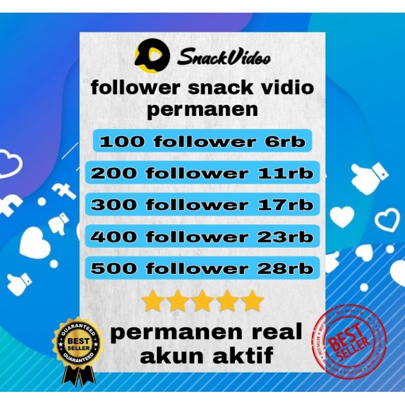 follower snack vidio akun real aktif permanen bergaransi
