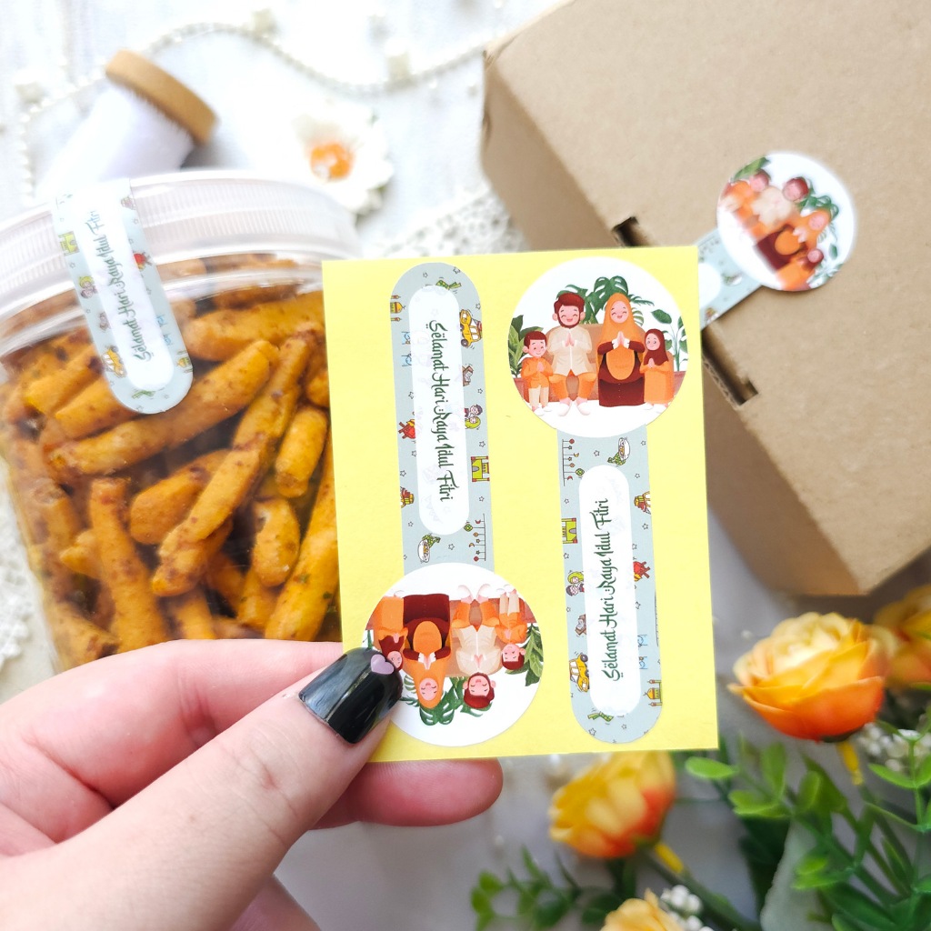 

Sticker SEAL Lebaran Eid mubarak idul fitri Makanan Minuman / Stiker Seal / Stiker bulat / Stiker lidah / logo Segel Botol dan packaging