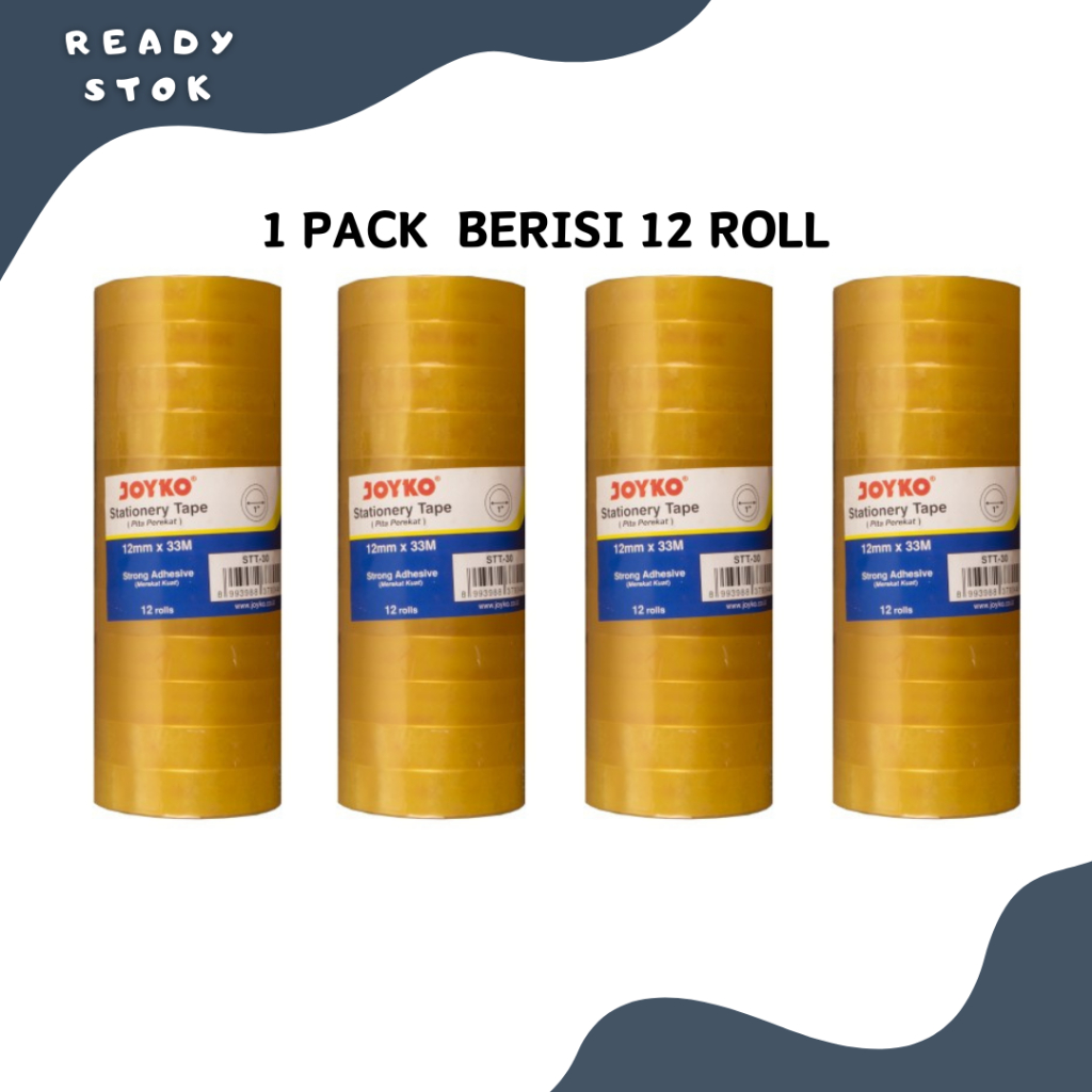 

STATIONERY TAPE / ISOLASI / PEREKAT STT-30 / PEREKAT STT - 30 JOYKO ( PACK)