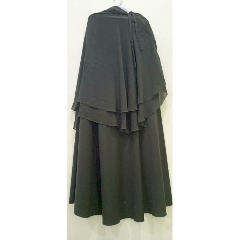 Preloved jilbab purdah safar 2layer jamoola