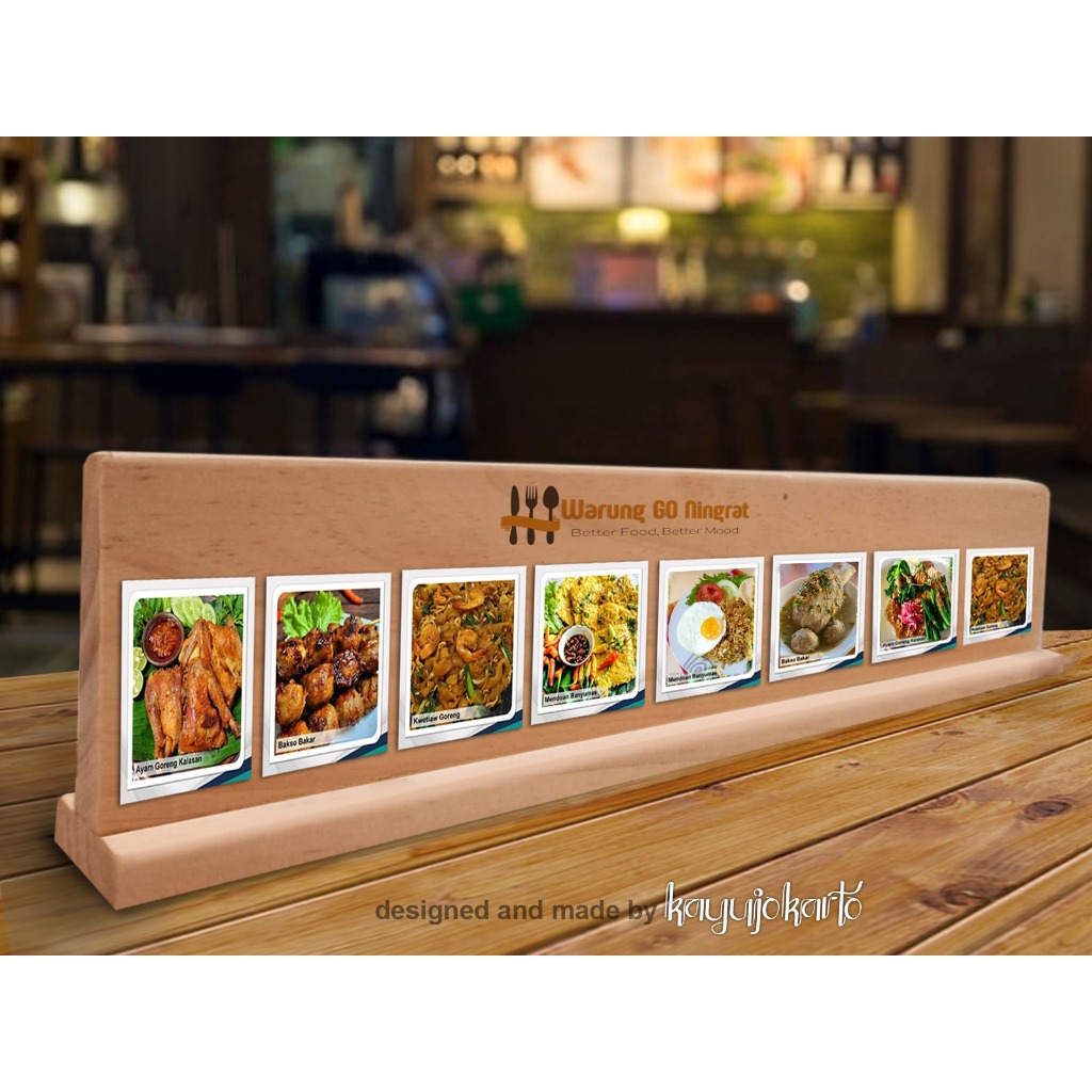 papan menu kayu//menu restoran/cafe/tempat makan