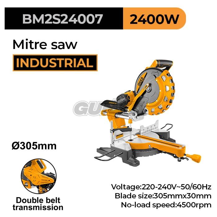 Sliding Mitre Saw 12" INGCO BM2S24007 Mesin Miter Saw Potong Aluminium