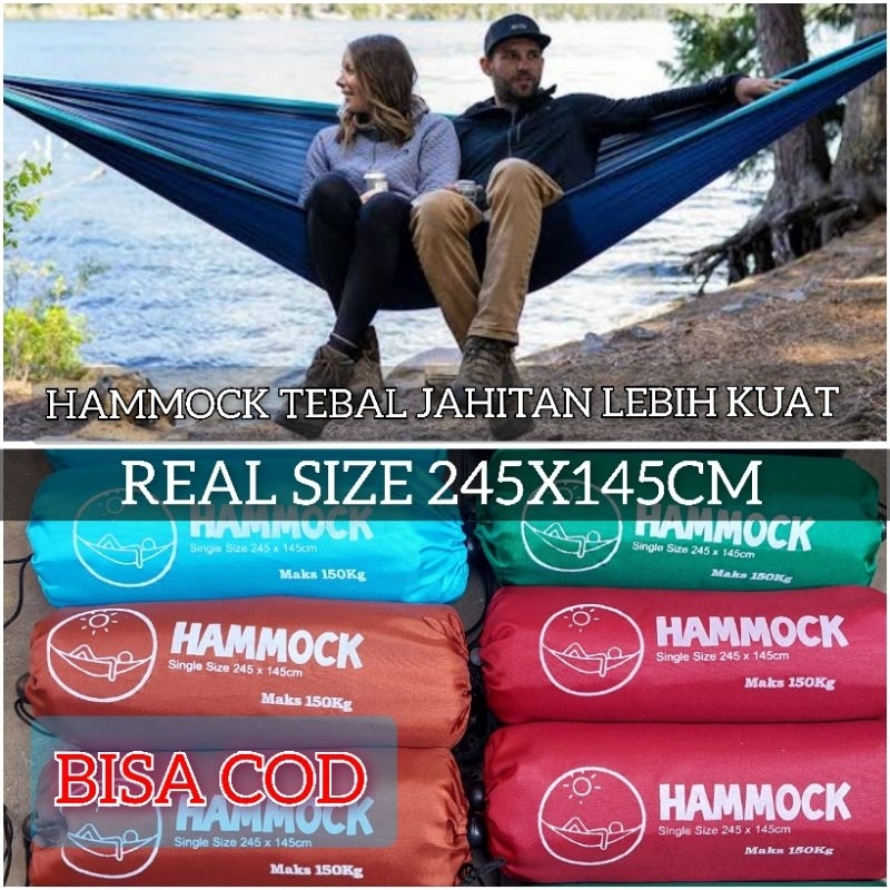 (COD) HAMMOCK AYUNAN GANTUNG / HAMMOK TEMPAT TIDUR GANTUNG / MAKSIMAL BEBAN 150KG / KASUR TIDUR GANT