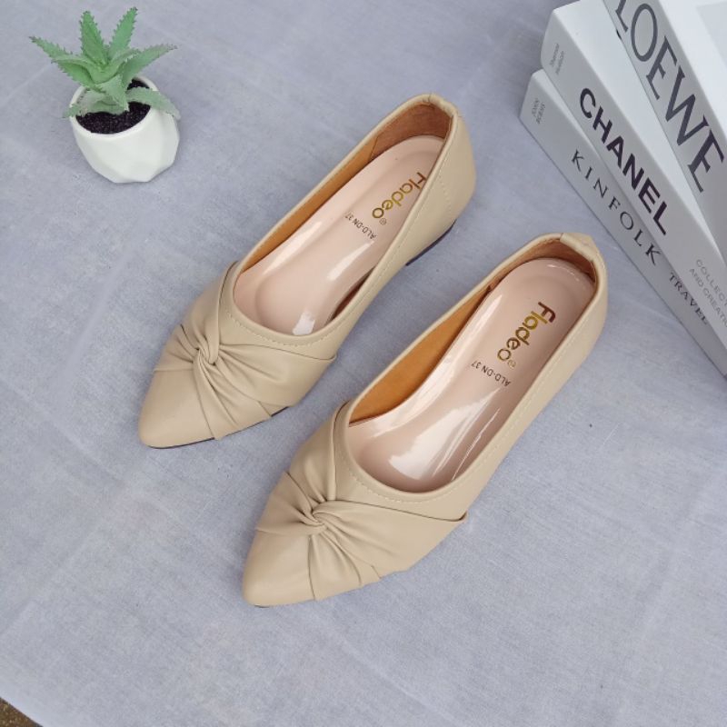 Pantofel Wanita Harian Variasi Vita Kepang- Fladeo - Hak 3 cm - Pantofel Harian Wanita