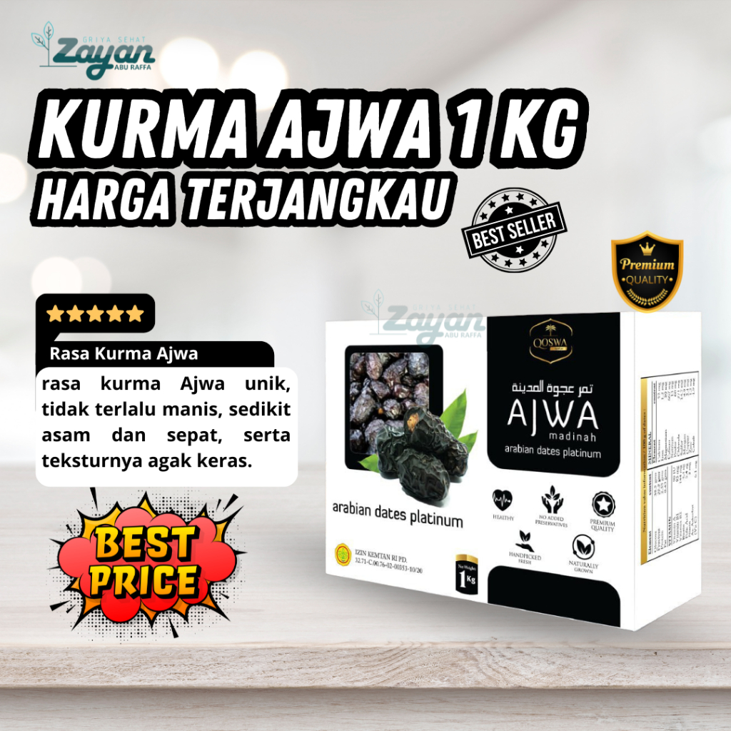 

Kurma Ajwa Madinah 1 Kg Asli 100% Original Premium