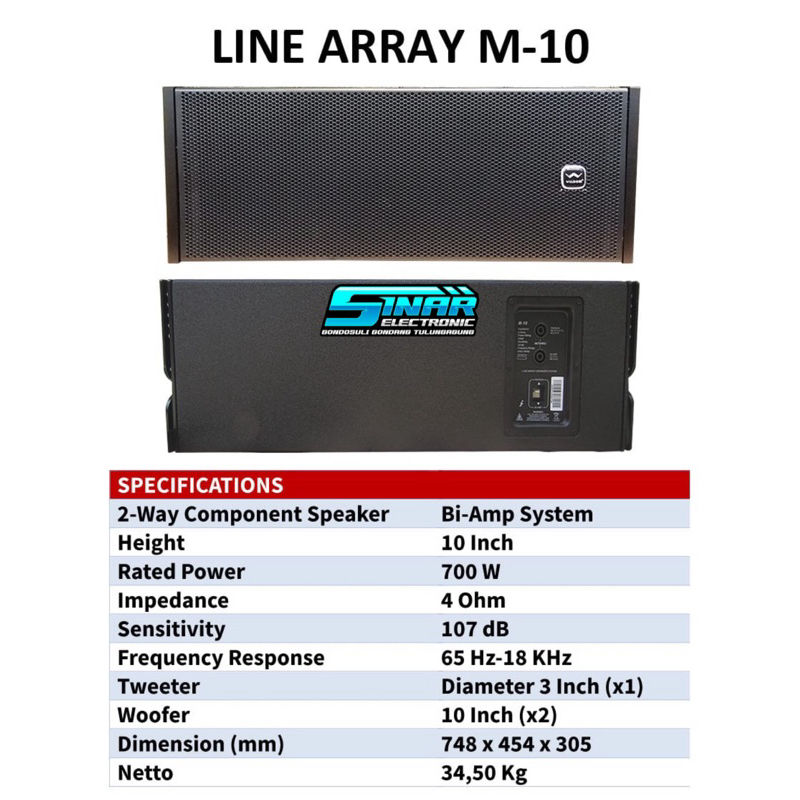 Speaker Line Array WISDOM M10 M-10 Original [SUDAH PAKING KAYU]