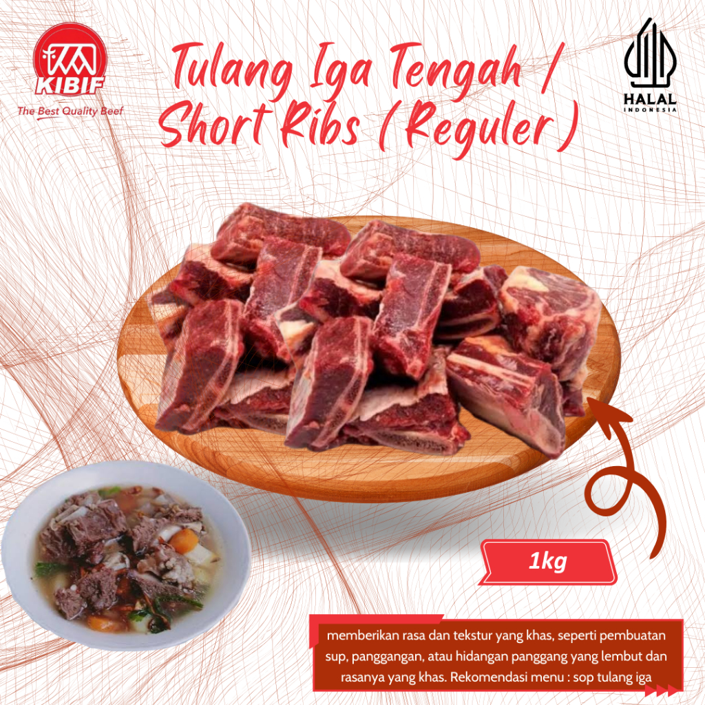 

Tulang Iga Tengah / Short Ribs 1kg