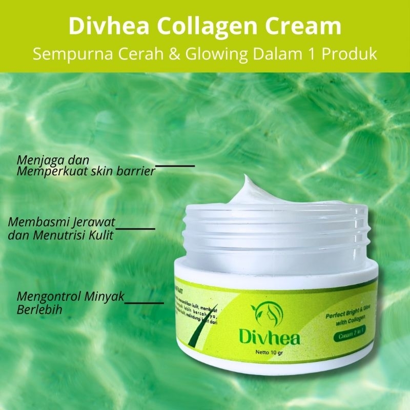 Divhea Krim Kolagen 2 in 1 Untuk Flek hitam dan mencerahkan Kulit dan melindungi kulit