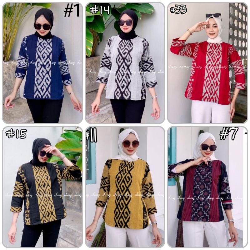 TERRY BLOUSE TENUN , CASUAL BLOUSE , BLOUSE WANITA TRANDY
