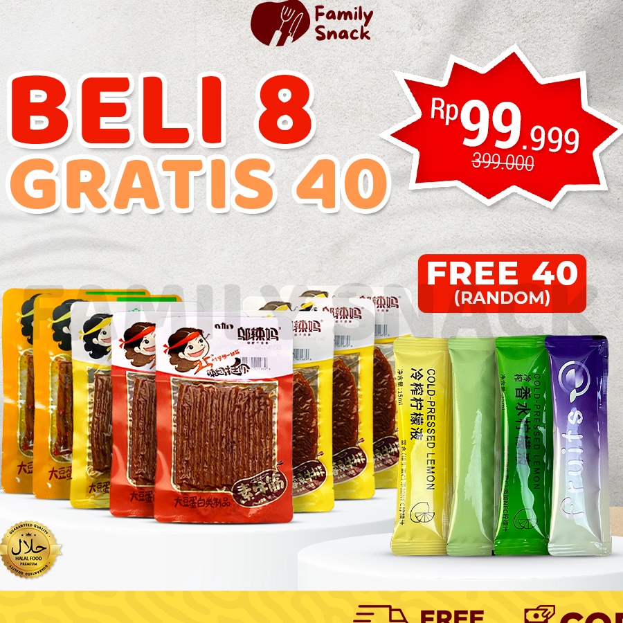 

KF7 Latiao Family Snack HALAL Wulama Buy 8 Get 4 Free Wulama Latiao Bundle Wulama Gluten Cemilan Snack A Food Vegetarian Latiao