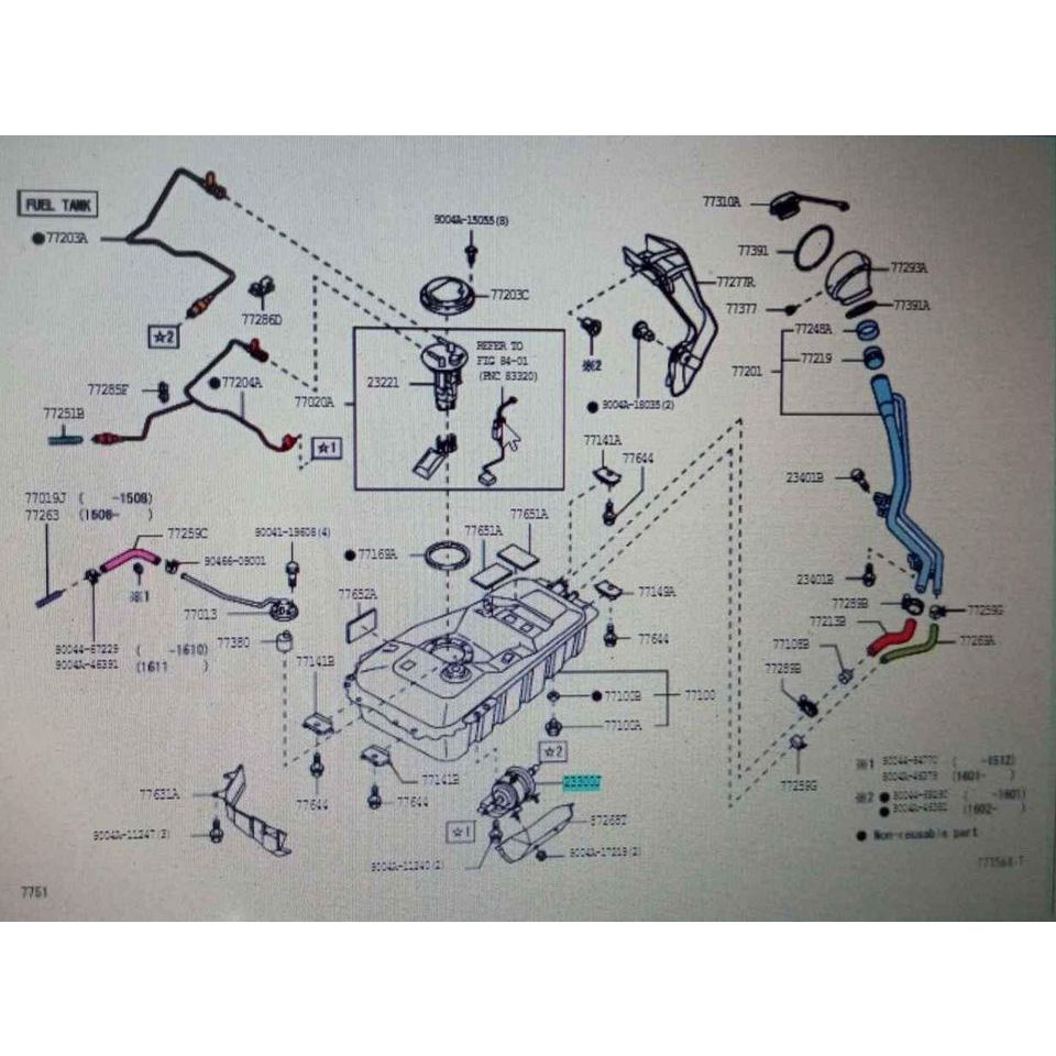 Filter assy fuel saringan bensin avanza 2015-2023 original toyota