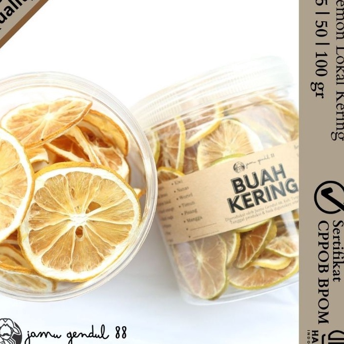 

Terlaris Lemon Lokal Iris Kering Dried Lemon Buah Kering by Jamu Gendul 88 Kualitas Premium