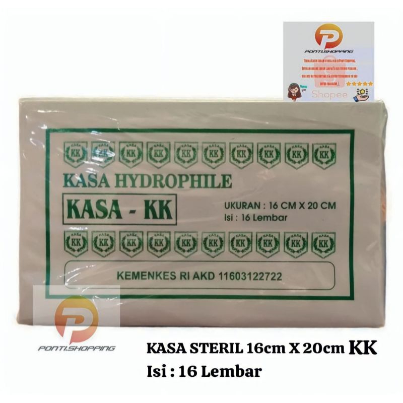 Kasa Steril 16cm x 20cm 'KK / Kasa Hidrofil 16 x 20 KK
