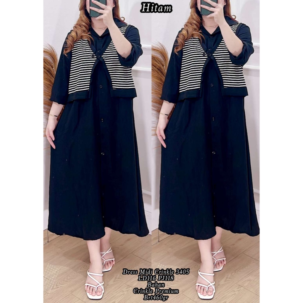 DRES MIDI CRINKLE 3405 CRINKLE PREMIUM