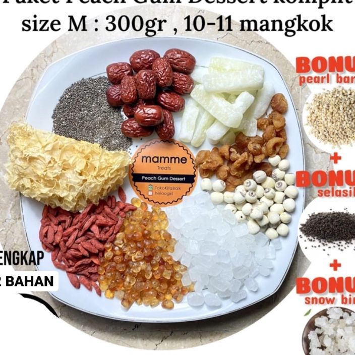 

HJ6 Paket peach gum komplit super grade AAA tao jiao 111cups