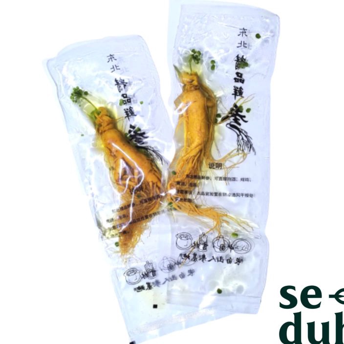 

HJ6 Ginseng Segar ukuran besar 2 gram Fresh Ginseng root vacuum pack