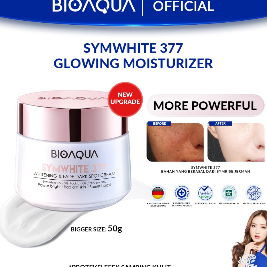 Premium BIOAQUA Moisturizer SymWhite 377 Cream Pemutih Wajah 5g Krim Penghilang Flek Hitam Di Wajah 