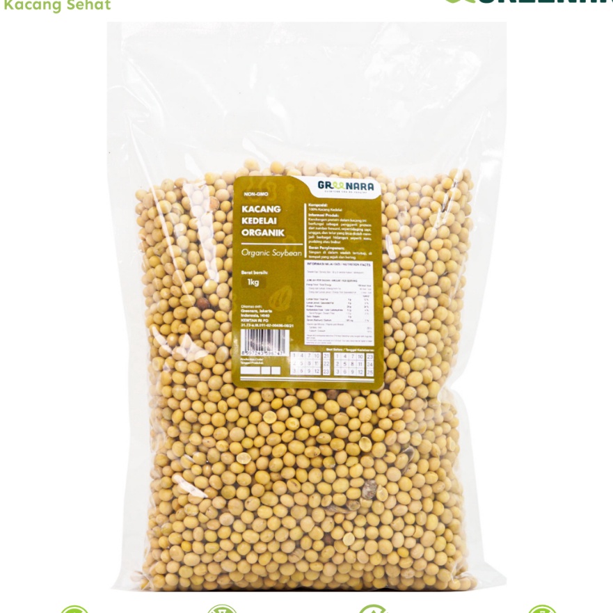 

KI3 Greenara Kacang Kedelai 1Kg Organic Soy Bean