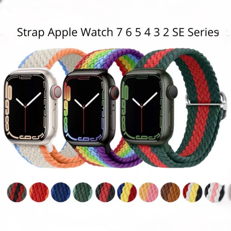 Strap Smartwatch Nilon Apple Watch T5 T55 IWO Tali Jam Pengganti Apple Watch 38441mm 424445mm Nilon 