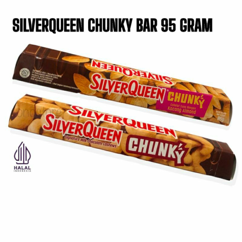 

Coklat Silverqueen Chunky Bar Almond Cashew 85 gram