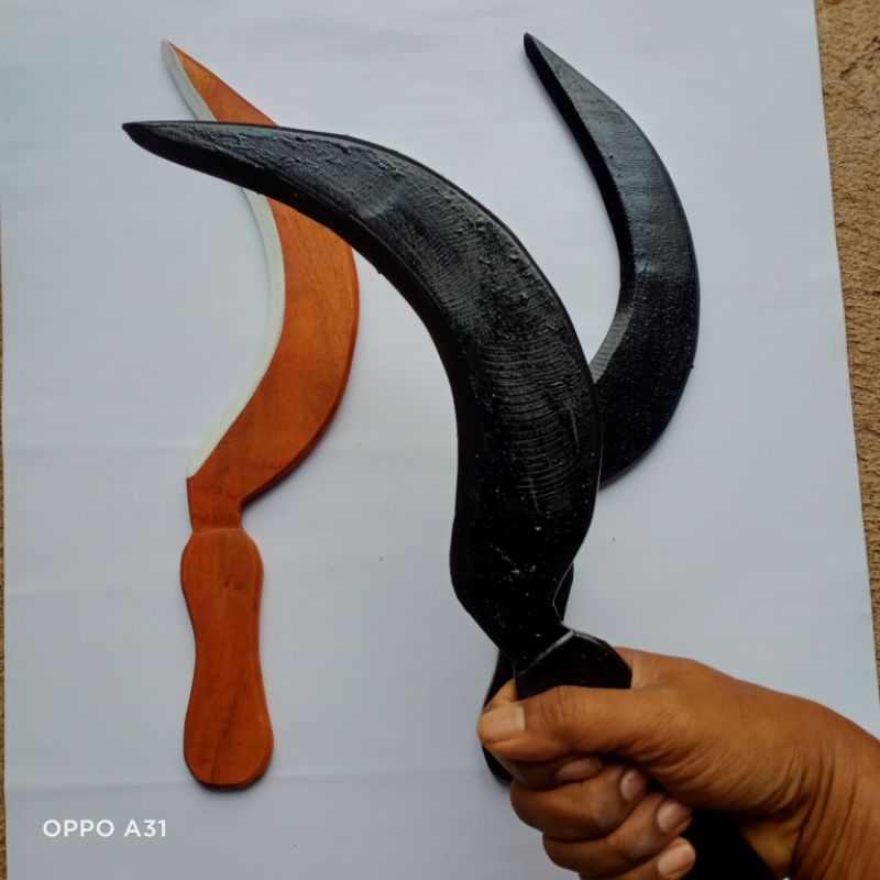Celurit 30cm Bahan Kayu Alat Peraga Latihan Silat Beladiri IPSI