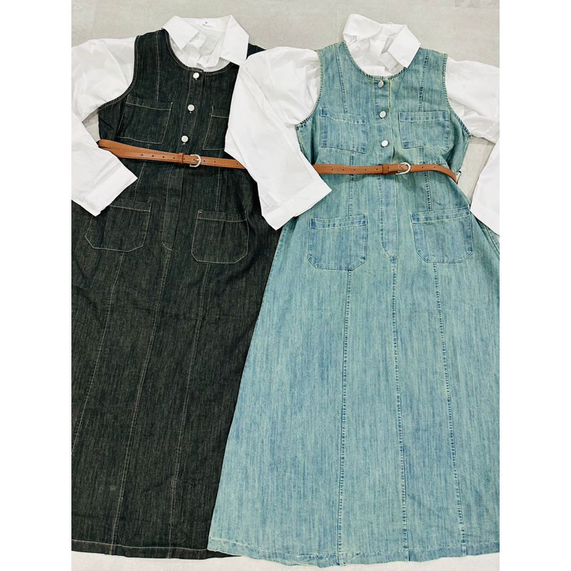 WRs Dress mix jeans free belt import brand vivorie premium