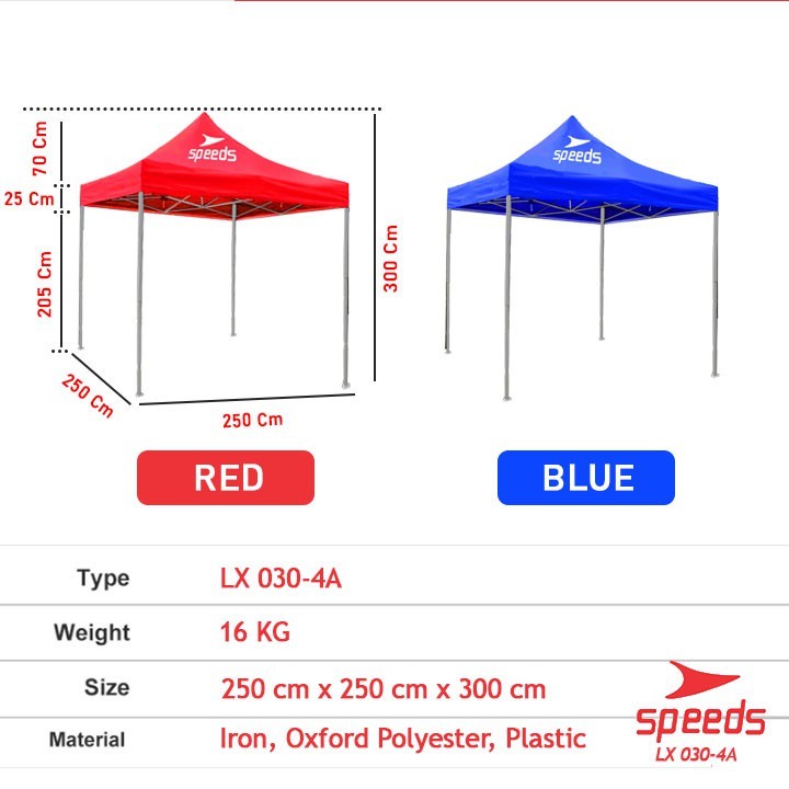 Tenda Lipat 2.5x2.5m 16KG Tenda Bazar Tenda gazebo Tenda Jualan Otomatis 0304A