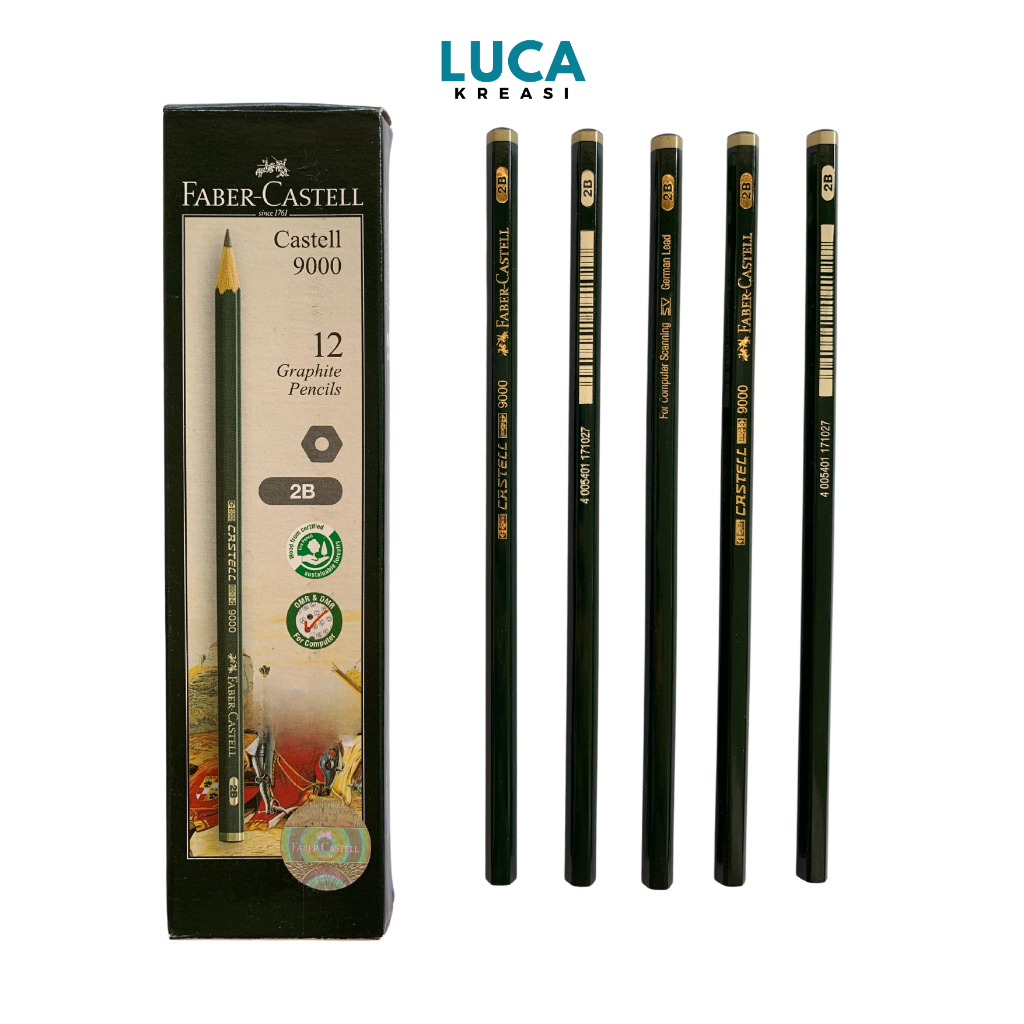 

FABER-CASTELL Pensil Faber Castell 2B 9000 For Computer Original / Pensil Ujian Komputer 2B Faber Castel 9000