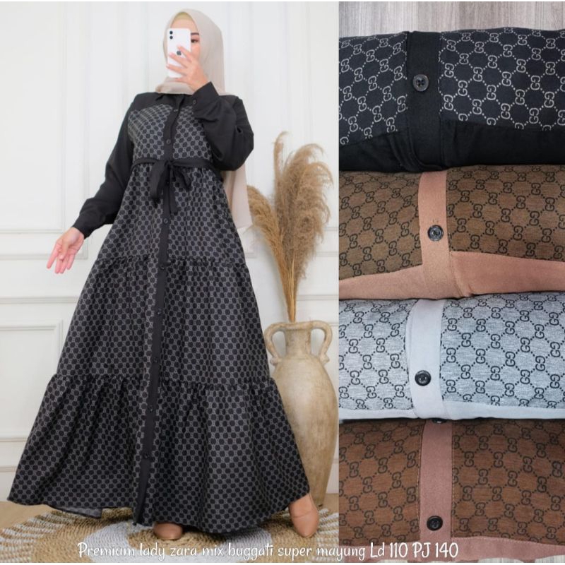 Gamis gucci bahan lady zara premium